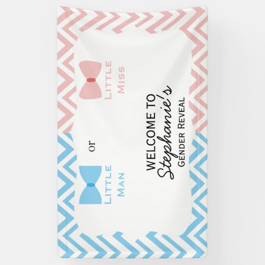 Blauer, rosa Zickzack Geschlechtsunterschied und K Banner (Vertikal)