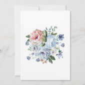 Blauer Rosafarben Pfirsichfarben Brautparty Einladung (Rückseite)