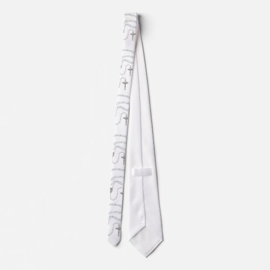 Blauer Rosaienhalsband Krawatte (Rückseite)