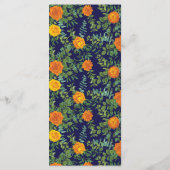 Blauer Rose Blumen Moderne Hochzeiten Menükarte (Rückseite)