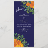 Blauer Rose Blumen Moderne Hochzeiten Menükarte (Vorderseite)