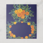 Blauer Rose Blumen Moderne Hochzeiten Platzkarte (Außenseite Aufgefaltet)