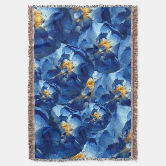 Blauer Rose Blumenmuster Foto-Keilblanken Decke (Vorderseite Vertikal)