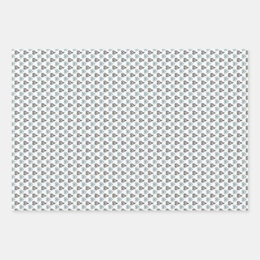 Blauer Rose Blumenmuster Geschenkpapier Set (Vorderseite 2)