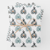 Blauer Rose Blumenmuster Geschenkpapier Set (Beispiel)