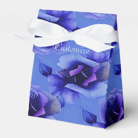 Blauer Rose Blumenmuster Tent Fevor Box Geschenkschachtel (Vorderseite)