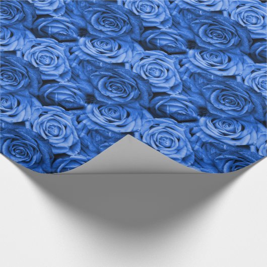 Blauer Rose Geschenkpapier (Ecke)
