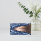 Blauer Rose Gold Agromarmor elegant modern Visitenkarte (Stehend Vorderseite)