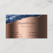 Blauer Rose Gold Agromarmor elegant modern Visitenkarte (Rückseite)