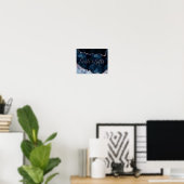 Blauer Rose Gold Cards und Geschenktafeln Poster (Heimbüro)