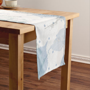 Blauer Rose Luxus Kurzer Tischläufer