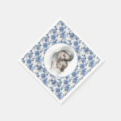 Blauer Rose Maria und Kind Jesus Serviette (Ecke)