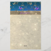 Blauer Rose Schmetterlinge mit Namen Stationery Briefpapier (Rückseite)