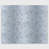 Blauer Rose Silberschimmer Geschenkpapier (Flach)