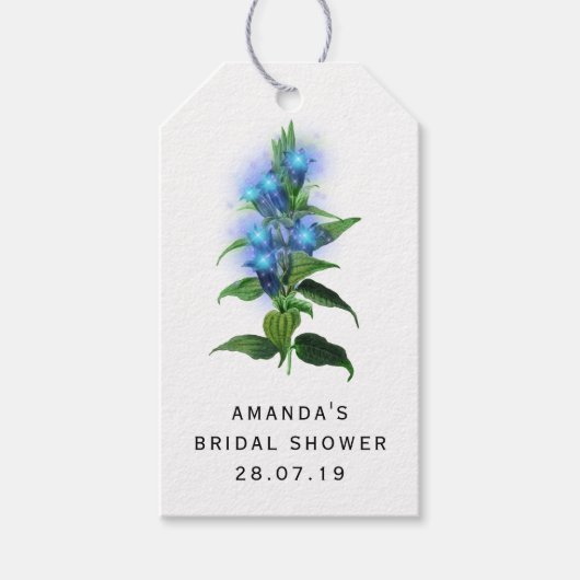 Blauer Rose und Spitzen Geschenkanhänger (Vorderseite)