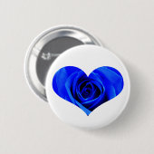 Blauer Rosen-Herz-Knopf Button (Vorne & Hinten)