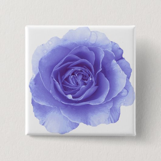 Blauer Rosen-Knopf Button (Vorderseite)