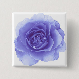 Blauer Rosen-Knopf Button