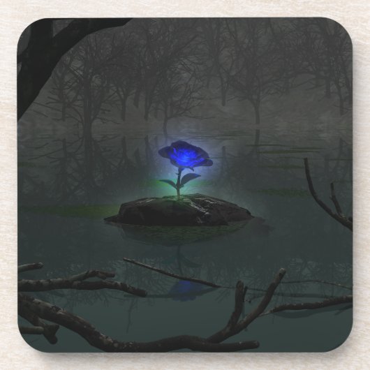 Blauer Rosen-Korken-Untersetzer Getränkeuntersetzer (Vorderseite)