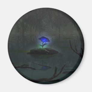 Blauer Rosen-Magnet Magnet