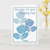 Blauer Rosen-Segen auf Ihrer Hochzeits-Tageskarte Karte (Gelbe Blume)
