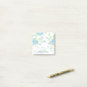 Blauer Rosen-u. Vergissmeinnicht-individueller Post-it Klebezettel (Auf Schreibtisch)