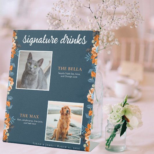 Blauer Rost Blüten 2 Foto Unterschrift Drink Sockelschild