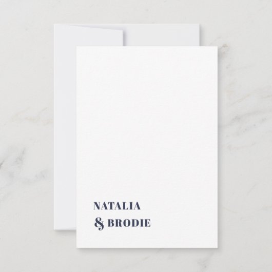 Blauer Rost Hochzeitsfeier RSVP Karte (Rückseite)