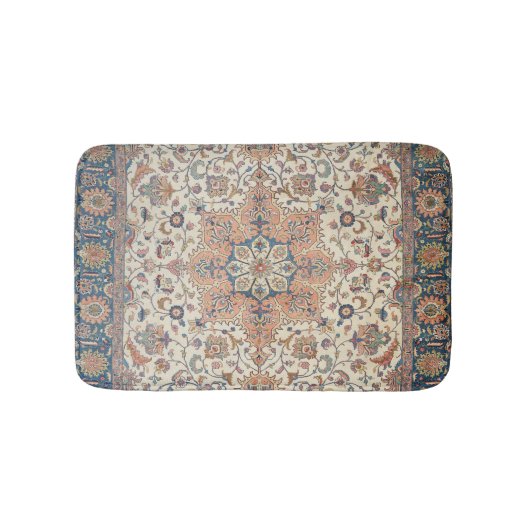 Blauer Rost Orange Badematte (Vorderseite)