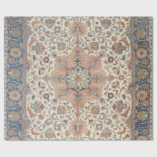 Blauer Rost Orange Geschenkpapier (Flach)