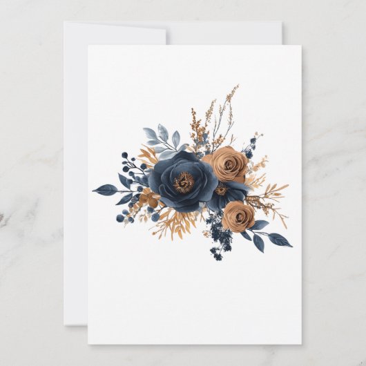 Blauer Rost Terracotta Rodelbahn Einladung (Rückseite)