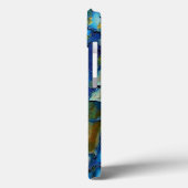 Blauer Rost und goldene Chipping Paint iPad Case (Rückseite / Links)