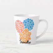 Blauer Rot-Orange-Mandalas Milchtasse (Rechts)