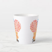 Blauer Rot-Orange-Mandalas Milchtasse (Vorderseite)