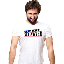 Blauer Rot- und Schwarz-Edgy-T - Shirt aktiviert