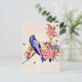 Blauer Rotblutbarsch-Glitzer Postkarte (Stehend Vorderseite)