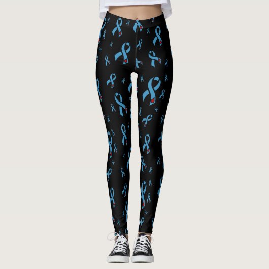 Blauer/rote Ribbons...Diabetes Leggings (Vorderseite)