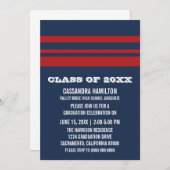 Blauer/roter, feiner Strip-Abschluss laden Einladung (Vorne/Hinten)