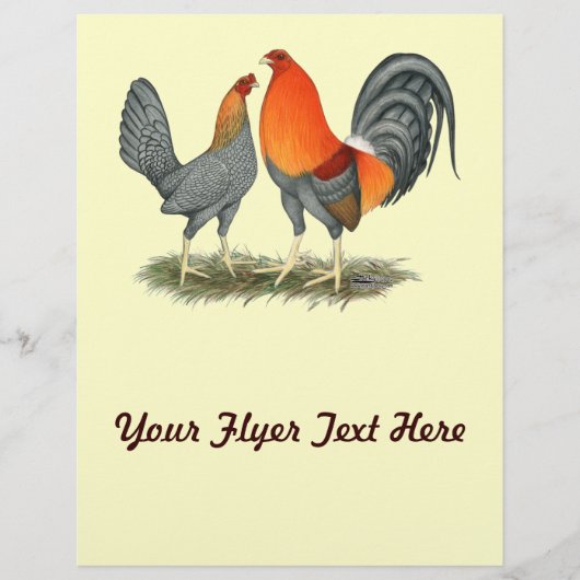 Blauer Roter Gamefowl Flyer (Vorne)