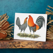Blauer Roter Gamefowl Fotoplatte (Seite)