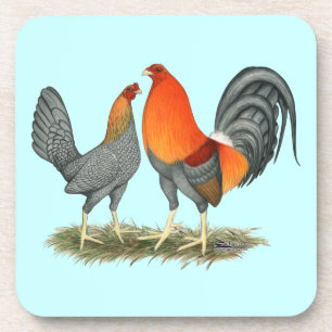 Blauer Roter Gamefowl Getränkeuntersetzer