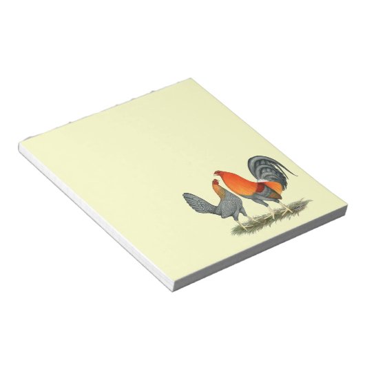 Blauer Roter Gamefowl Notizblock (angewinkelt)