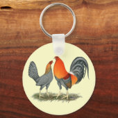 Blauer Roter Gamefowl Schlüsselanhänger (Vorderseite)