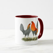 Blauer Roter Gamefowl Tasse (VorderseiteRechts)