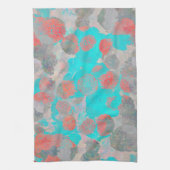 Blauer Roter Kunstgewerbe für romantische Blumenmu Geschirrtuch (Vertikal)