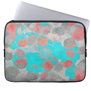 Blauer Roter Kunstgewerbe für romantische Blumenmu Laptopschutzhülle