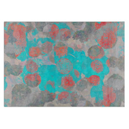 Blauer Roter Kunstgewerbe für romantische Blumenmu Schneidebrett