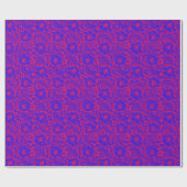 Blauer Roter Mittelalter Einzigartiges Blumendekor Geschenkpapier (Flach)