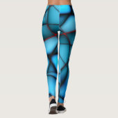 Blauer, roter Stielschnitt Leggings (Rückseite)