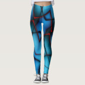 Blauer, roter Stielschnitt Leggings (Vorderseite)